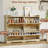 GarveeHome Rattan Door Entryway Shoe Storage Cabinet – 4 turn Drawers, Adjustable Shelves, Freestanding Organizer, Metal Handles – Hallway, Bedroom – Natural Wood Color