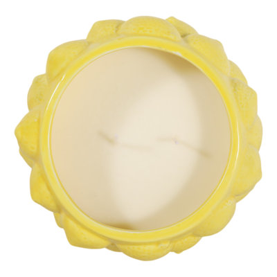 Decorative Citronella and Lemon Scented Candle for Garden Accent - Outdoor Candle Accent for Patio, Porch, and Backyard Decoration - 7", Yellow