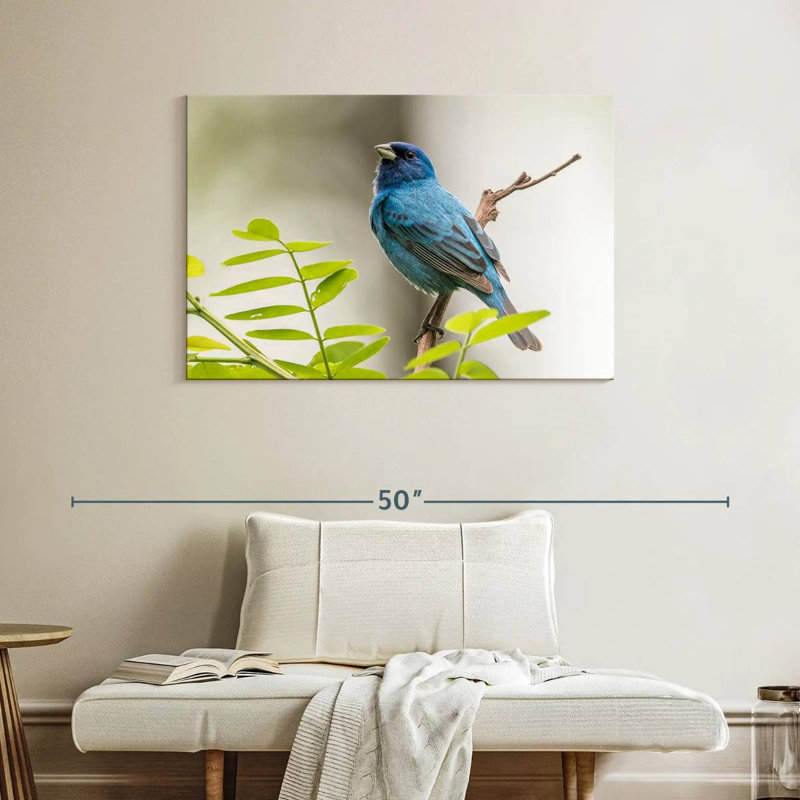 Brampt Indigo Bunting Bird, 26" H x 39" W