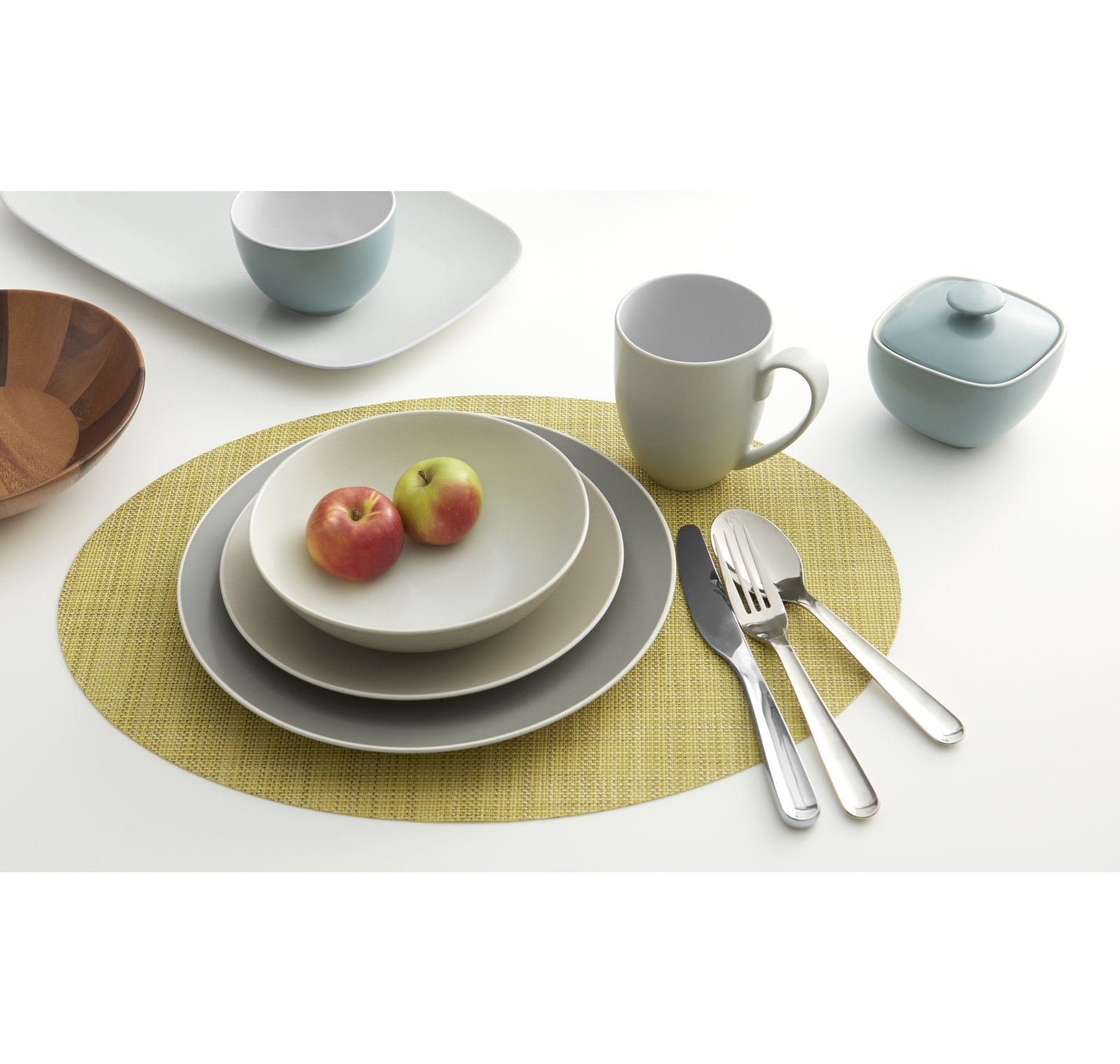 Pop Stoneware Dinnerware Set, Sand