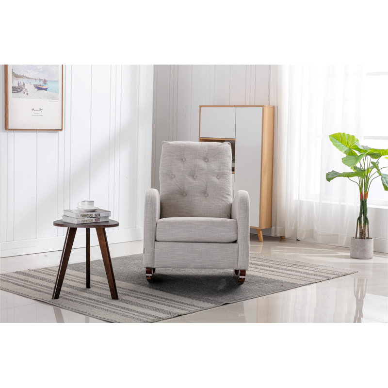 Fauteuil berçant à haut dossier, Gris clair