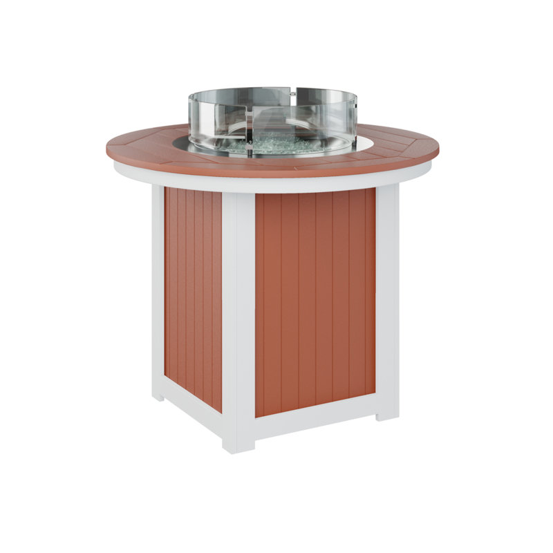 Berlin Gardens Donoma 44″ Round Counter Height Fire Pit Table, 36.5" H x 44" W x 44" D, Mango Orange