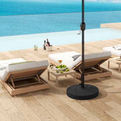 Porte-parapluies de patio, rempli de sable / eau, noir