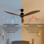 65" 3-Blade Ceiling Fan - 6 Speed Settings With Remote Control
