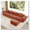 Canapé modulaire modulaire en L à 4 places avec passepoil à bordure française, aucun assemblage requis, canapé à 4 places avec coussins décoratifs et 1 repose-pieds mobile