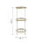 Slim 3-Tier Round Accent Shelf, Gold-White Frame with Glass Shelves
