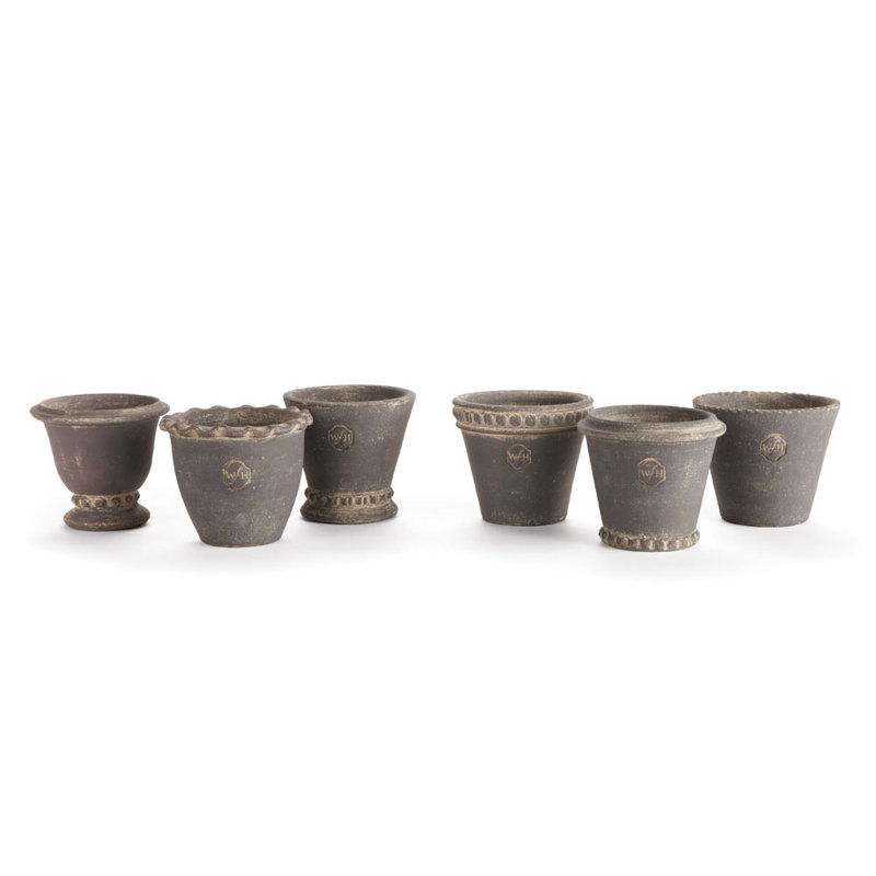 Crowborough Wh Mini Pots, Gray