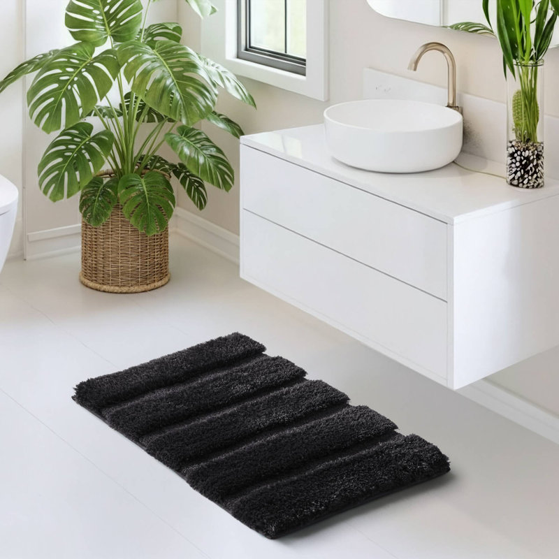 Tapis pour salle de bain 1500 pi³, L 21 po x L 34 po, Noir
