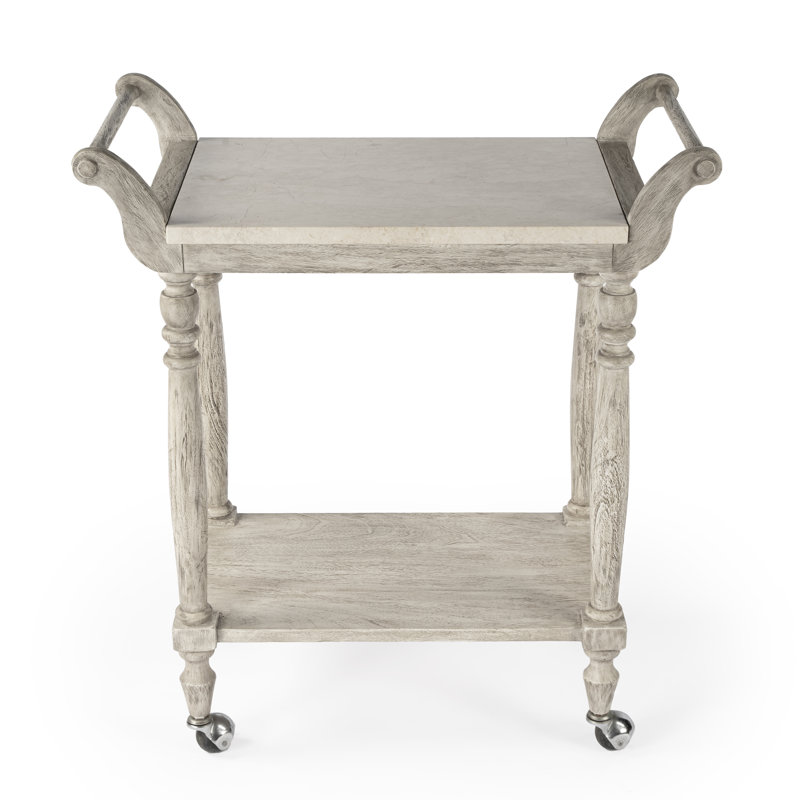 Danielle Marble Bar Cart, Gray