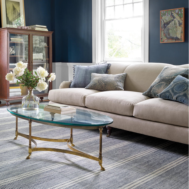 Malta Handwoven Wool Rug, Rectangle 2' x 3', Blue