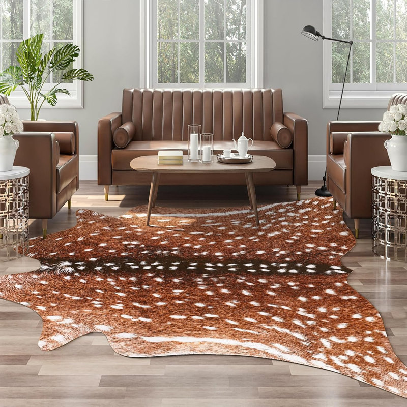 Irregular Animal Print Area Rug, 158*190cm