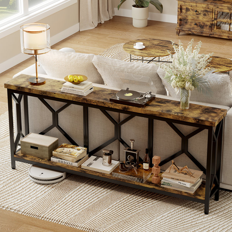 70.9'' Console Table, Brown/Black