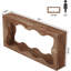 Table basse de salon, canapé rectangulaire long en bois étroit avec devant ondulé, brun, 63,04 po x 11,82 po