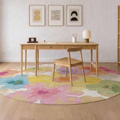 Tapis floral intérieur / extérieur lavable à la machine Chantille ACN2586