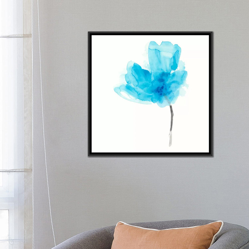 « expressif fleuris v », impression sur toile, H 18 po x l 18 po x P 1,5 po, Toile avec cadre noir, Pas de tapis