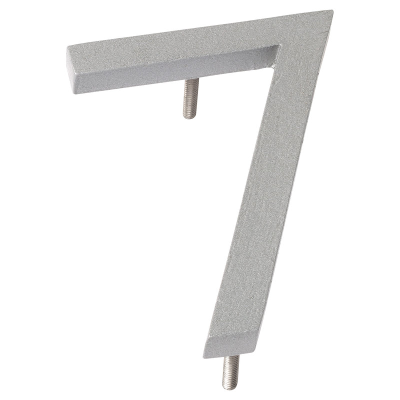 10 in. Flat Floating Mount House Number, Gray, 7