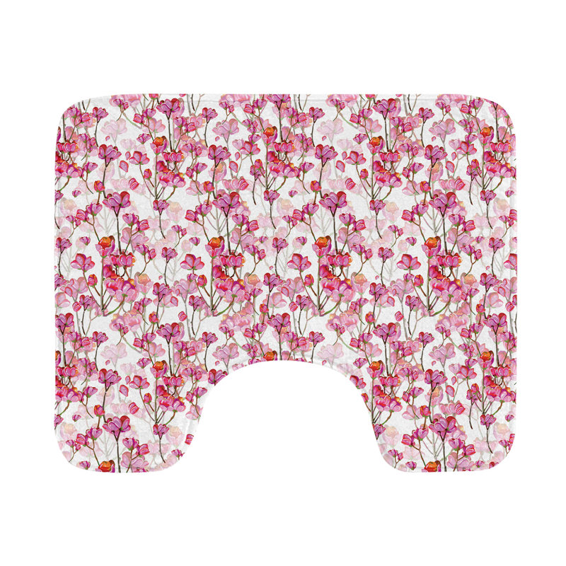  Tapis de salle de bain Cherry Blossom 20 po rose vert et orange