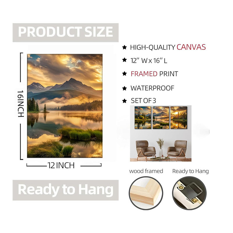 3 Piece Wrapped Canvas Print