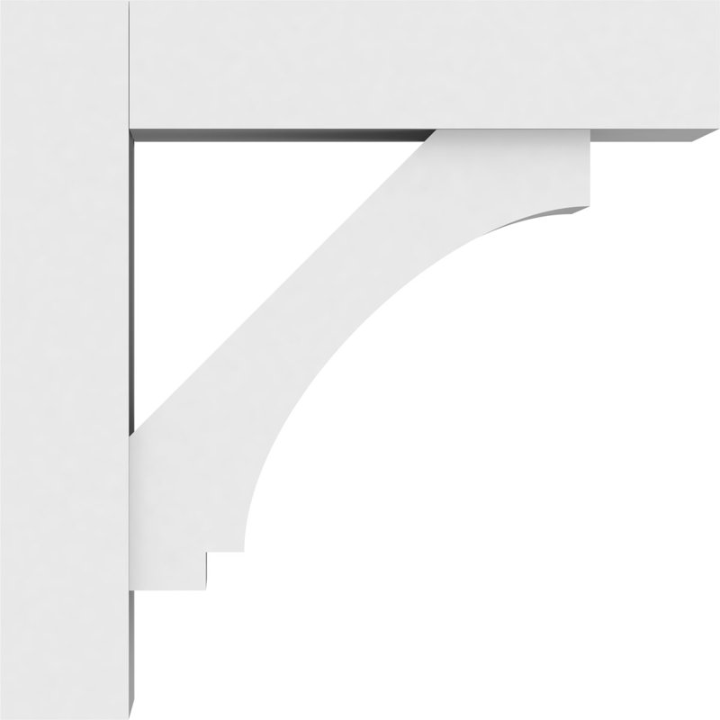 Support standard en PVC de qualité architecturale avec extrémités en bloc, H 14 po x l 5 po x P 14 po