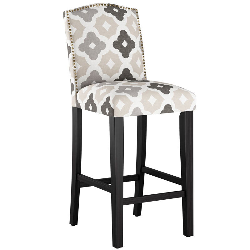 Tabouret de bar et de comptoir Delbreco, Tabouret de bar (siège d'une hauteur de 31 po), Espresso, Taupe