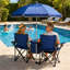 Ensemble de chaise de pique-nique portable et pliable avec parasol, bleu-130585929