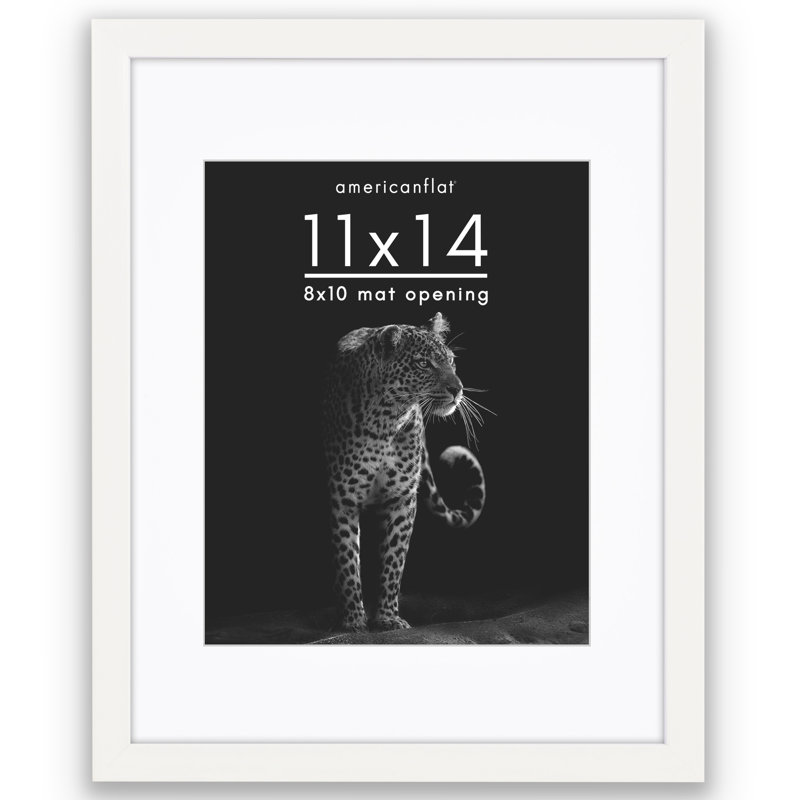 Black 11x14 Gallery-Style Picture Frame with Mat