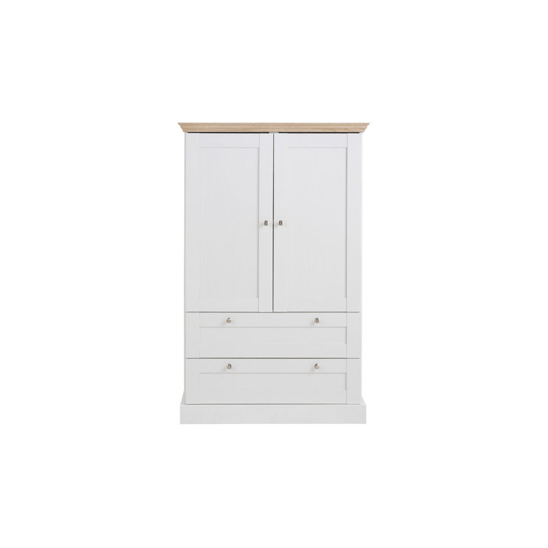 Rawls Manufactured Wood Wardrobe, White / Oak