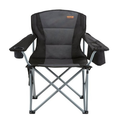 Portable Padded Outdoor Quad Chair With Lumbar Support Side Pockets For Picnic Backpacking Park