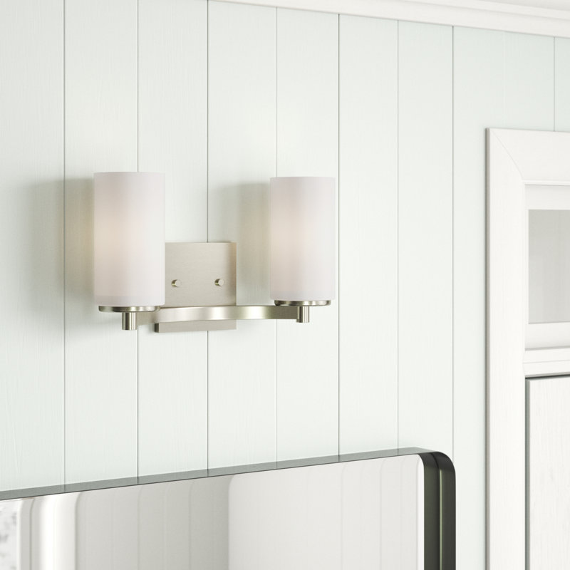 Applique murale / salle de bain deux lumières Hetterer de Génération Éclairage , Nickel brossé