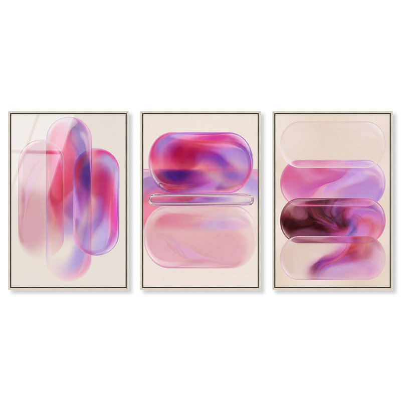 Rose Topaz Set High-Gloss Frameless Acrylic Glass Wall Art Abstract Print by Oliver Gal, Ready to Hang, 10 x 15, 54"H x 36"W