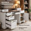 Bureau de direction de style ferme 59,5 po avec station de charge, tiroir classeur, support pour écran et plateau à clavier Syrova 59,5 po-927679562