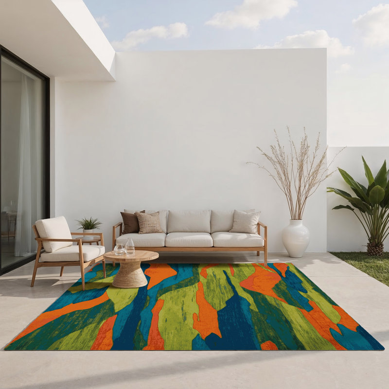 Tapis intérieur et extérieur Earth Ripple, Rectangle 1 pi 6 po x 2 pi 6 po