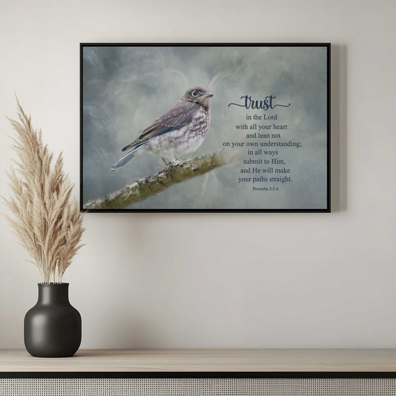 «Trust in the Lord» par Robin-Lee Vieira, reproduction d'art, 12 W x 8 H, Silver, Framed Canvas