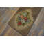 Tapis crocheté antique en jute et coton ivoire