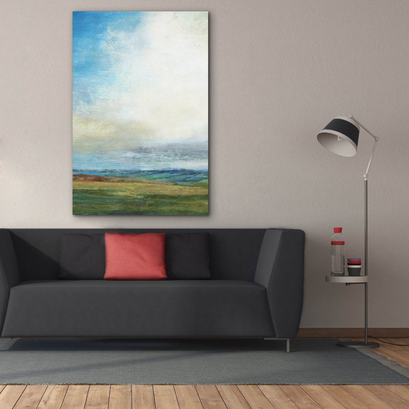 «Blue Skies» par Suzanne Nicoll, H 60 po x l 40 po x P 1,5 po