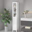 Armoire de salle de bain autoportante 66,92 "avec tablettes réglables - 1 porte mince pour la maison, la salle de bain, la cuisine, la grande salle de musique blanche Mansion