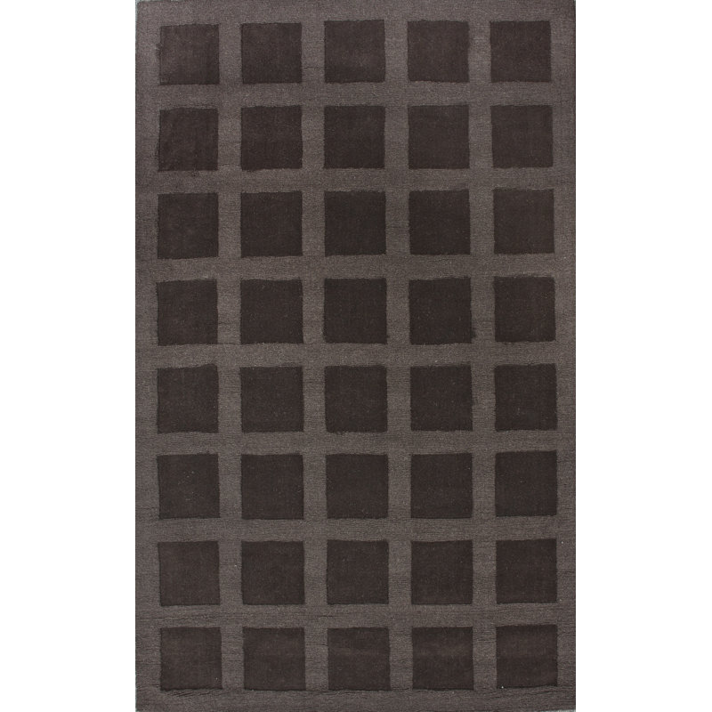 Tapis brun à motif de croquis, Rectangle 8 pi x 10 pi