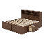 Lit plateforme très grand en bois avec tête de lit, 2 tiroirs et 2 ports USB-1194424866