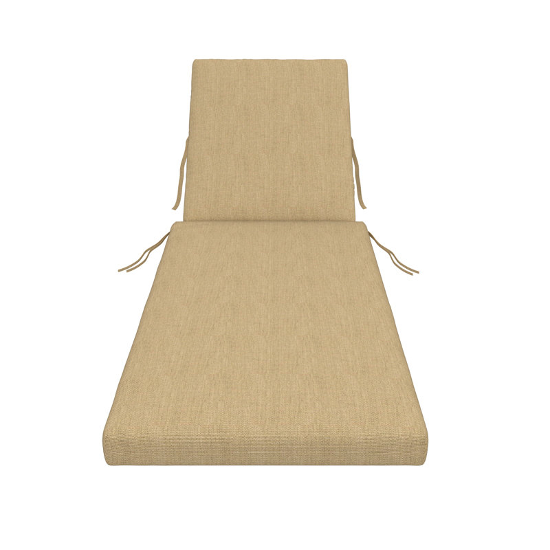 Amala Sunbrella® Outdoor Chaise Lounge Cushion, 22" x 24"/24.5" x 52.5", Canvas Heather Beige Sunbrella® Canvas