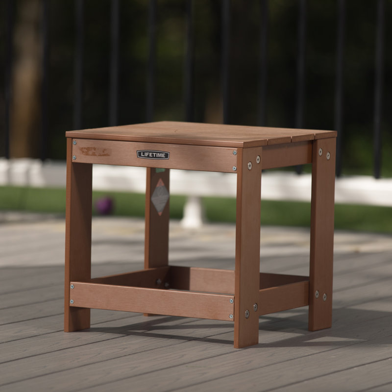 Square Outdoor Side Table , 16'' in. W 16'' in. D, Simulated Wood