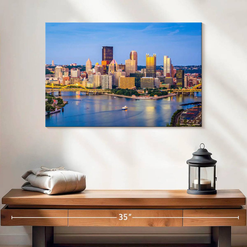 Vue de la ville de Sirci Pittsburgh, H 16 po x l 24 po