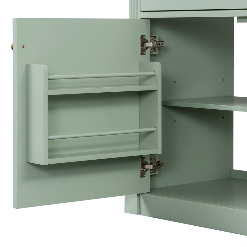 Meuble-lavabo 36 po avec lavabo, armoire avec 4 tiroirs, porte à fermeture en douceur et tablette réglable, Vert