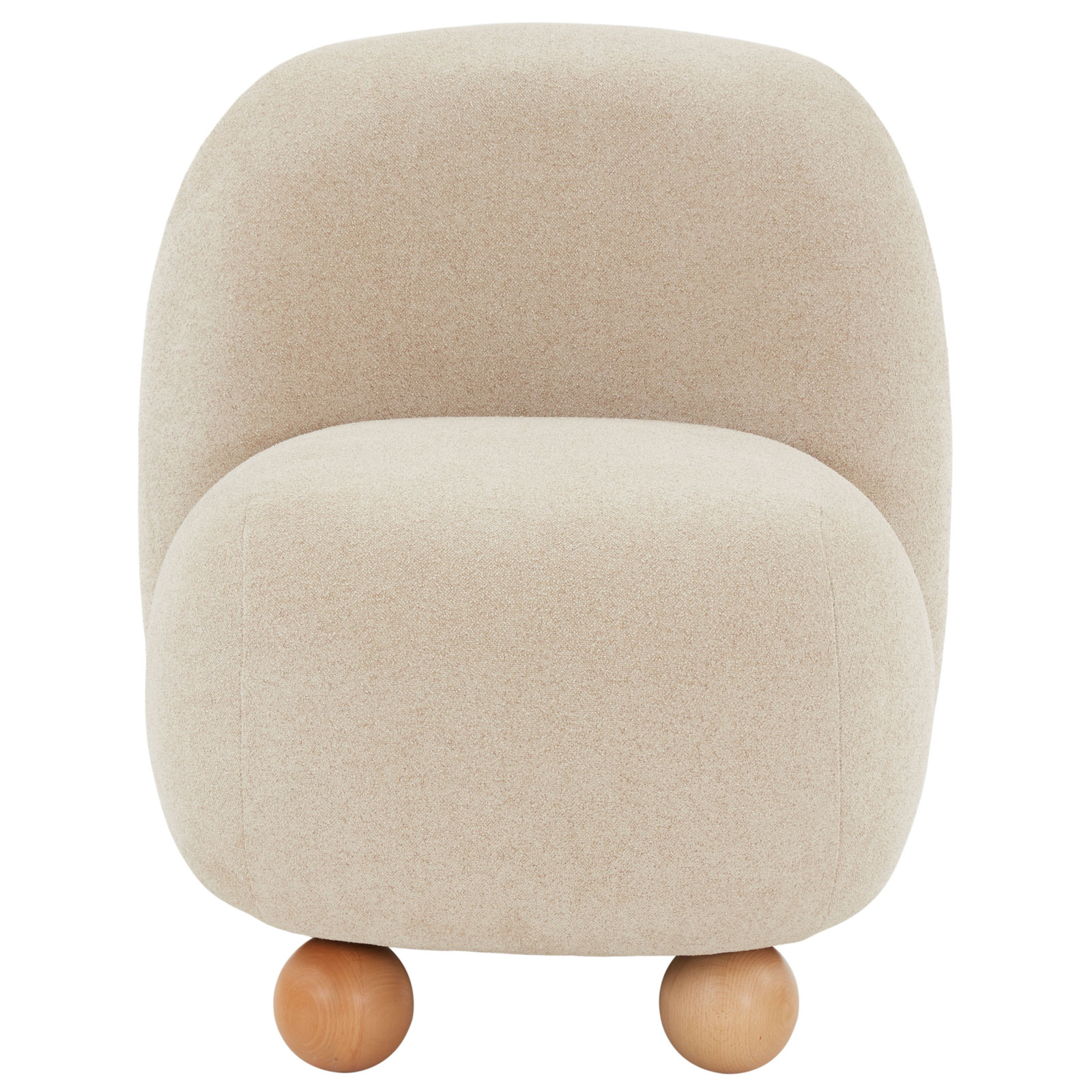 Kalia Bun Foot Accent Chair, Driftwood Taupe Textured Chenille