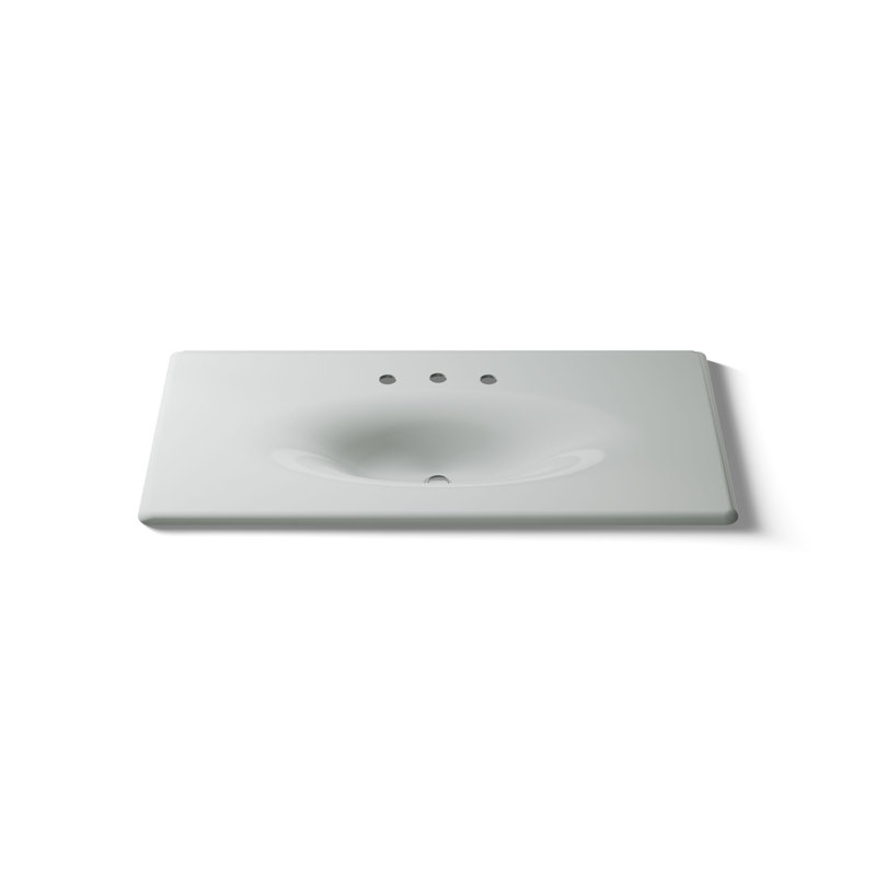 Iron Impressions 44" Single Bathroom Vanity Top, Ice Grey, 8" Centers