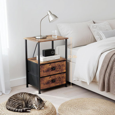 Bedside Table With Charging Station