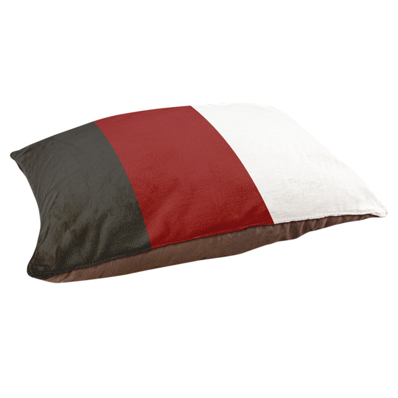 Coussin intérieur New England, Petit (l 28 po x P 18 po x H 6 po), Noir / milieu rouge