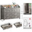Commode 7 tiroirs avec lumières à DEL et station de charge Rustic Gray-1723310435