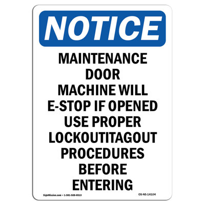 Maintenance Door Machine Will Sign