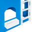 Lit mezzanine simple pour enfants avec guirlande lumineuse à DEL, bleu Klein