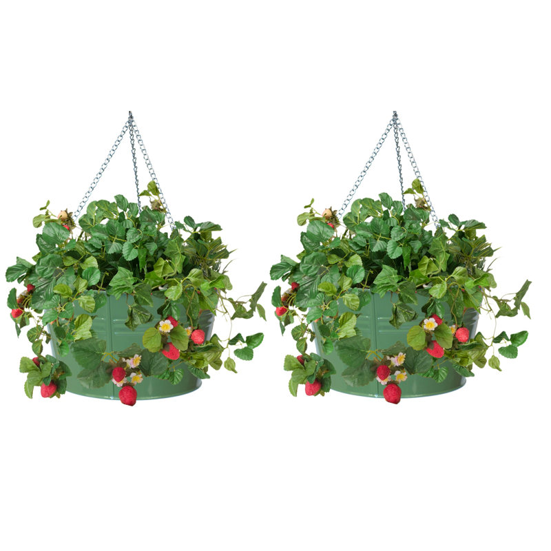 Pot à fleurs suspendu en métal Christiann, Sauge, 2
